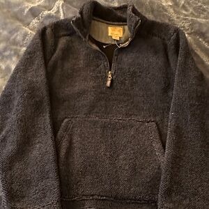 Men's Half-Zip Sherpa Pullover Sweater - Black